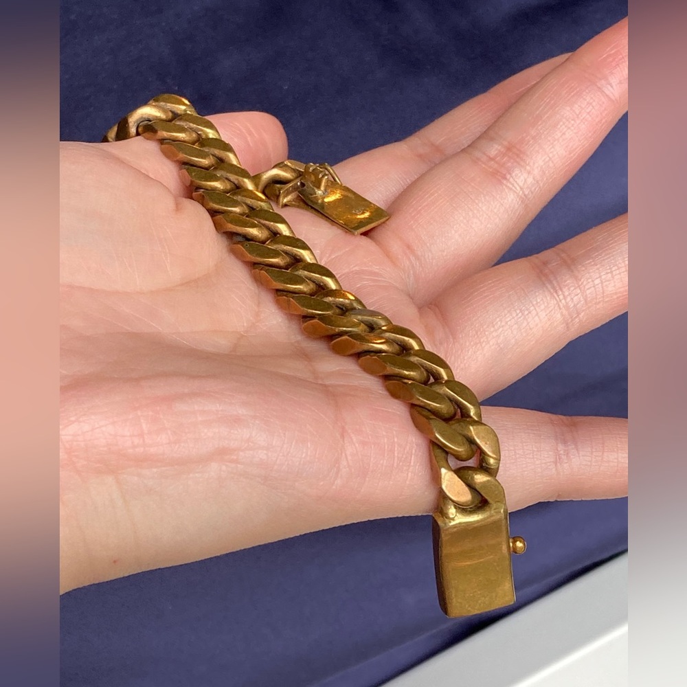 Vintage Brass Heavy Curb Link bracelet
